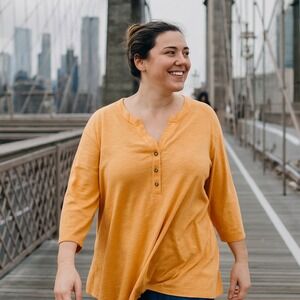 Chicos‎ Tunic Top Women XL 3 Cozy Casual Boho Style Button Front Pullover Blouse